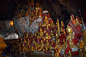 Inle Lake Myanmar. Pindaya, the famous Shwe Oo Min pagoda, a natural cave filled with thousands of gilded Buddha statues. 